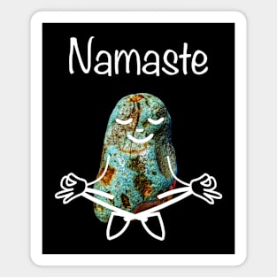 Rockhound Lotus Yoga Pose - Funny Namaste Mental Health Rockhounding Magnet